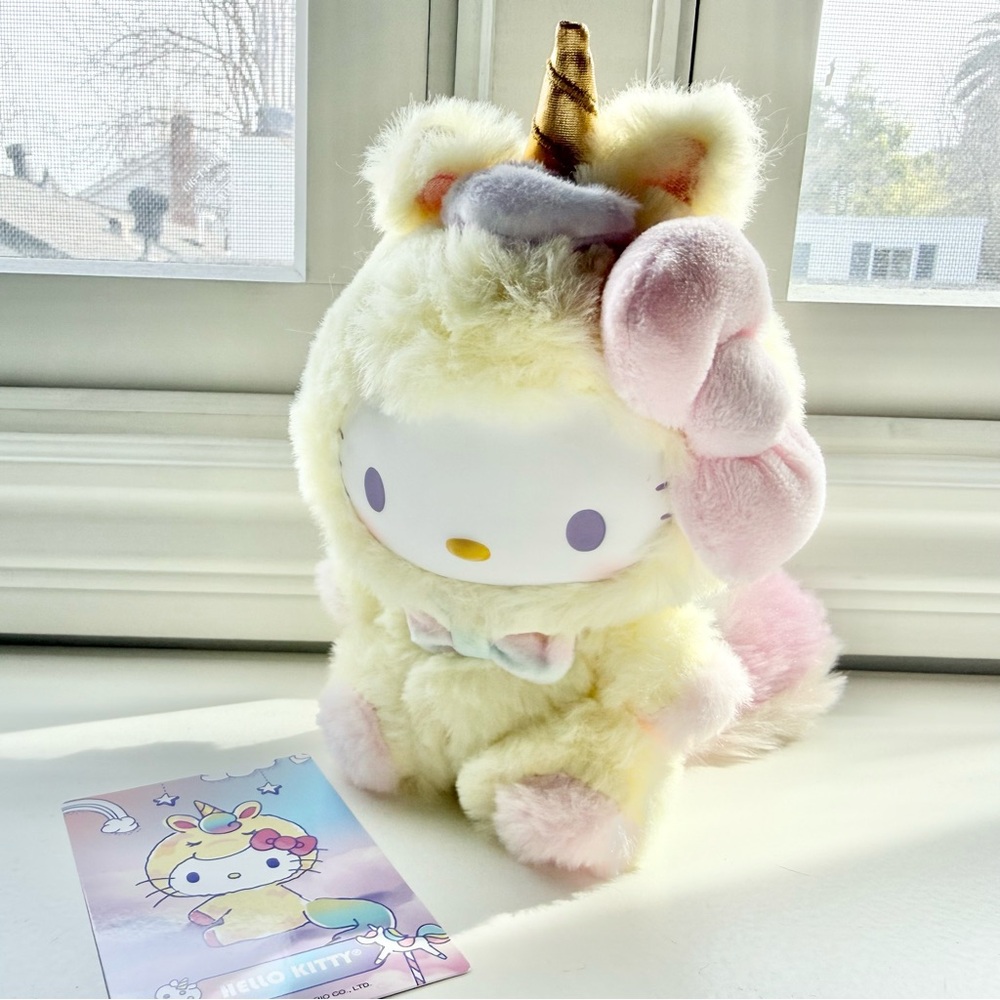 Sanrio Miniso Dreamy Unicorn Hello Kitty Yellow Plush Pendant Like New